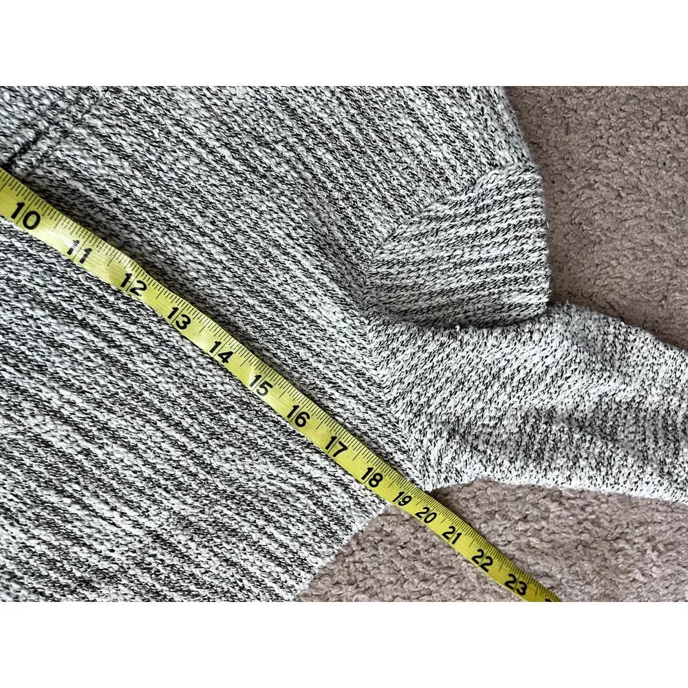 Women's Gray and White Lucky Brand Zip Sweater M
